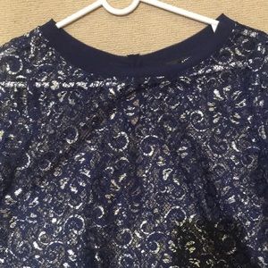 NWT aqua blue silver see through top